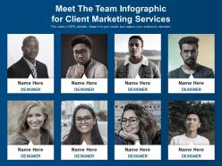 Meet the team for client marketing service infographic template