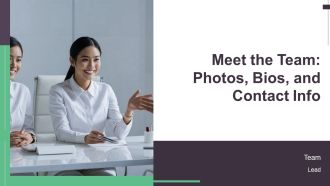 Meet The Team Photos Bios And Contact Info PPT Guidelines AT