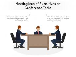 Meeting Icon Of Executives On Conference Table