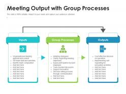 Meeting output with group processes