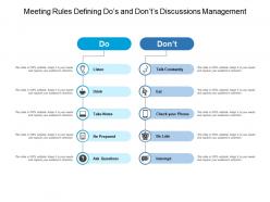 Meeting rules defining dos and donts discussions management