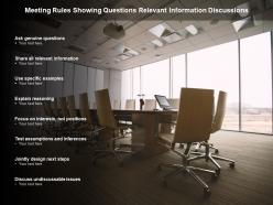 Meeting rules showing questions relevant information discussions