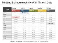 Meeting schedule activity with time and date ppt example