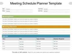 Meeting schedule planner template ppt example file