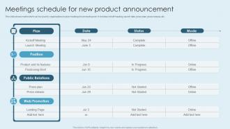 Meetings Schedule For New Product Announcement