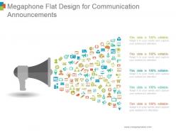 Megaphone flat design for communication announcements ppt examples slides