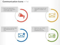 Megaphone mails attachment rating and trash ppt icons graphics