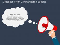 Megaphone with communication bubbles flat powerpoint design