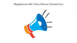 Megaphone With Voice Waves Colored Icon