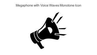 Megaphone With Voice Waves Monotone Icon