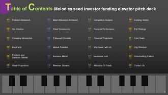 Melodics Seed Investor Funding Elevator Pitch Deck Ppt Template Adaptable Best