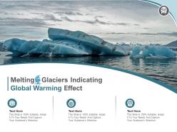 Melting glaciers indicating global warming effect