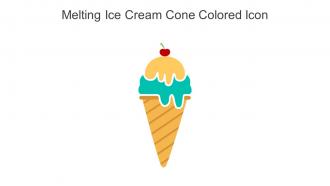 Melting Ice Cream Cone Colored Icon In Powerpoint Pptx Png And Editable Eps Format