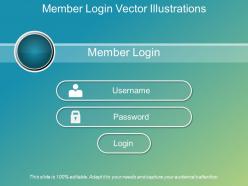 Member login vector illustrations