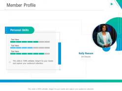 Member profile business outline ppt designs