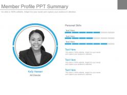 Member profile ppt summary