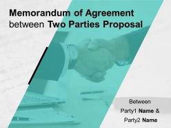 Memorandum Of Agreement Between Two Parties Proposal Powerpoint Presentation Slides