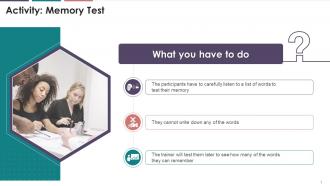 Memory Test Activity For Effective Business Communication Training Ppt