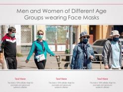 Men and women of different age groups wearing face masks