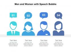 Men and women with speech bubble