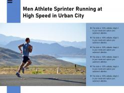 Men athlete sprinter running at high speed in urban city