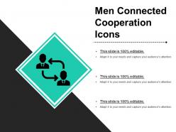 Men connected cooperation icons ppt presentation