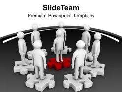 Men on puzzle circle team work powerpoint templates ppt themes and graphics 0213