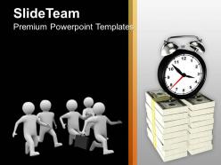 Men running towards clock money powerpoint templates ppt themes and graphics 0213