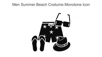 Men Summer Beach Costume Monotone Icon In Powerpoint Pptx Png And Editable Eps Format