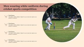 Men Wearing White Uniform During Cricket Sports Competition