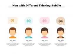 Men with different thinking bubble