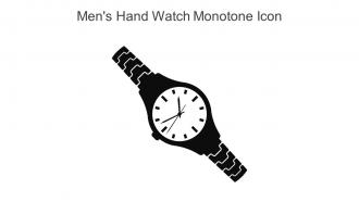 Mens Hand Watch Monotone Icon In Powerpoint Pptx Png And Editable Eps Format