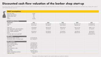 Mens Salon Business Plan Discounted Cash Flow Valuation Of The Barber Shop Start Up BP SS