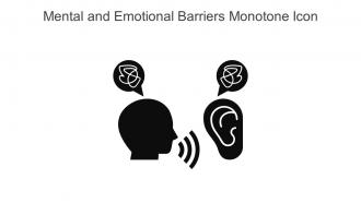 Mental And Emotional Barriers Monotone Icon In Powerpoint Pptx Png And Editable Eps Format