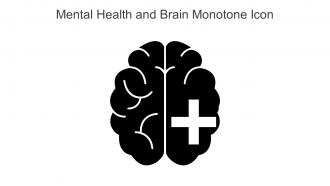 Mental Health And Brain Monotone Icon In Powerpoint Pptx Png And Editable Eps Format