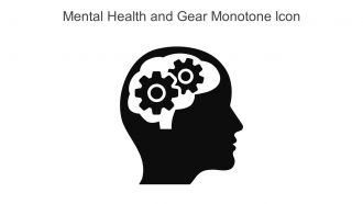 Mental Health And Gear Monotone Icon In Powerpoint Pptx Png And Editable Eps Format
