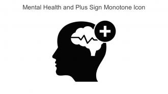 Mental Health And Plus Sign Monotone Icon In Powerpoint Pptx Png And Editable Eps Format