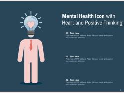 Mental Health Icon Positive Thinking Individual Gear Checklist Magnifying Arrows