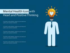 Mental health icon with heart and positive thinking