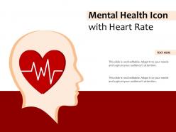 Mental health icon with heart rate