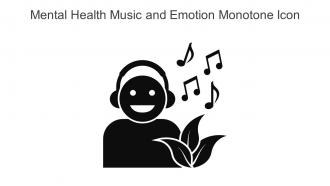 Mental Health Music And Emotion Monotone Icon In Powerpoint Pptx Png And Editable Eps Format