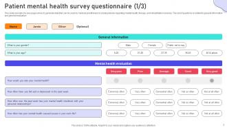 Mental Health Survey Powerpoint Ppt Template Bundles Survey Multipurpose