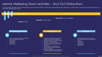Mental Wellbeing Team Activities Shut Out Distractions Workplace Fitness Culture Playbook