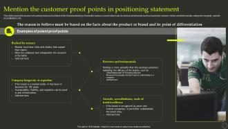 Mention The Customer Proof Points In Positioning Statement Effective Positioning Strategy Product