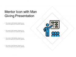 Mentor icon with man giving presentation