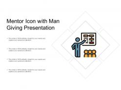 Mentor icon with man giving presentation