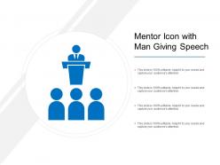 Mentor icon with man giving speech