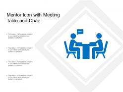 Mentor icon with meeting table and chair