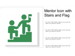 Mentor icon with stairs and flag