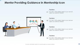 Mentor providing guidance in mentorship icon
